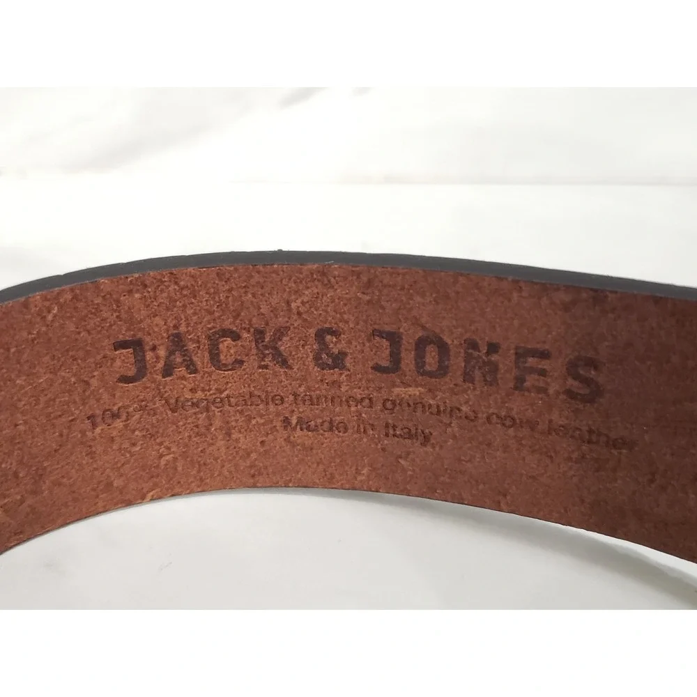 Jack & Jones Leather brown braided men's belt‎ dress up church wedding JACKLEO